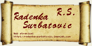 Radenka Šurbatović vizit kartica